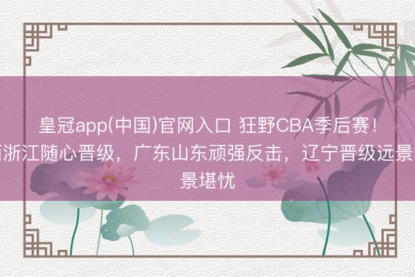 皇冠app(中国)官网入口 狂野CBA季后赛！山西浙江随心晋级，广东山东顽强反击，辽宁晋级远景堪忧