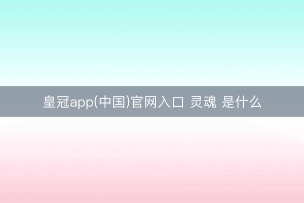 皇冠app(中国)官网入口 灵魂 是什么