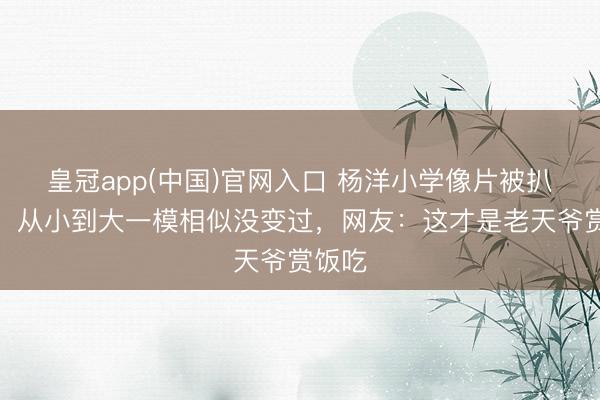 皇冠app(中国)官网入口 杨洋小学像片被扒出来，从小到大一模相似没变过，网友：这才是老天爷赏饭吃