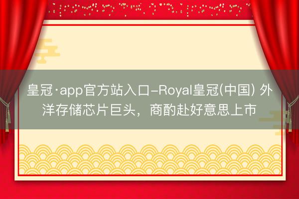 皇冠·app官方站入口-Royal皇冠(中国) 外洋存储芯片巨头，商酌赴好意思上市