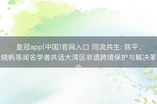 皇冠app(中国)官网入口 同流共生: 陈平、杜晓帆等闻名学者共话大湾区非遗跨境保护与解决革命
