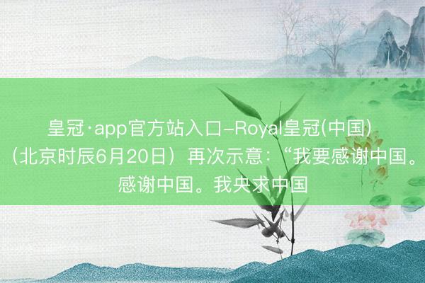皇冠·app官方站入口-Royal皇冠(中国) 特朗普今天（北京时辰6月20日）再次示意：“我要感谢中国。我央求中国